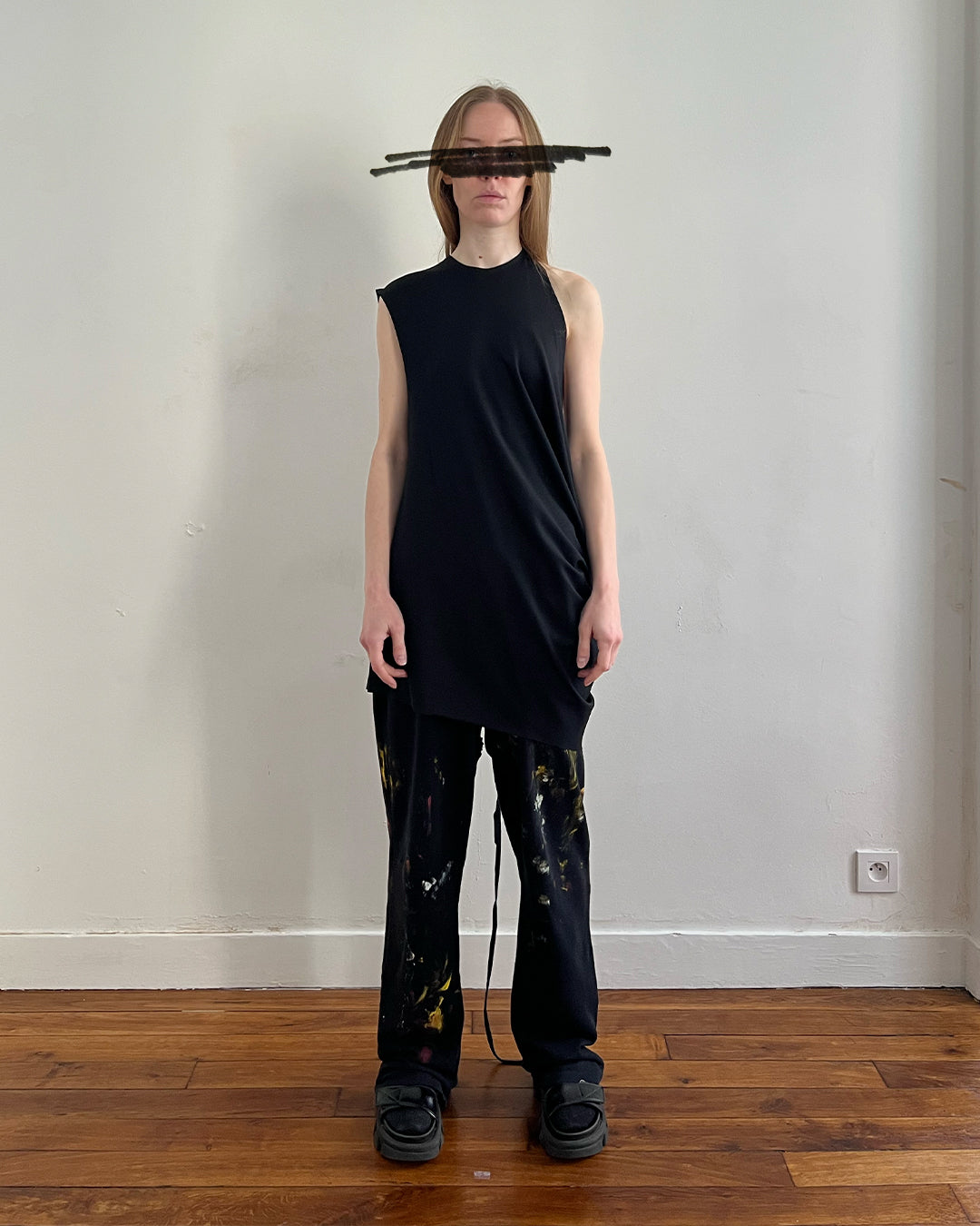 RAAGGGEEEE Asym Drape Jersey Dress