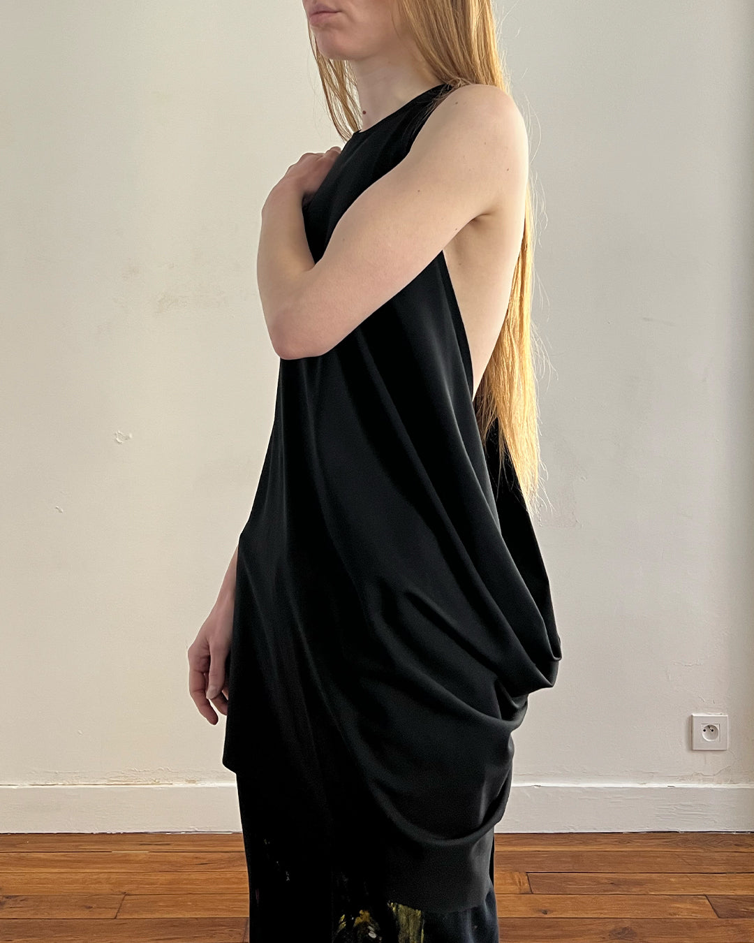 RAAGGGEEEE Asym Drape Jersey Dress
