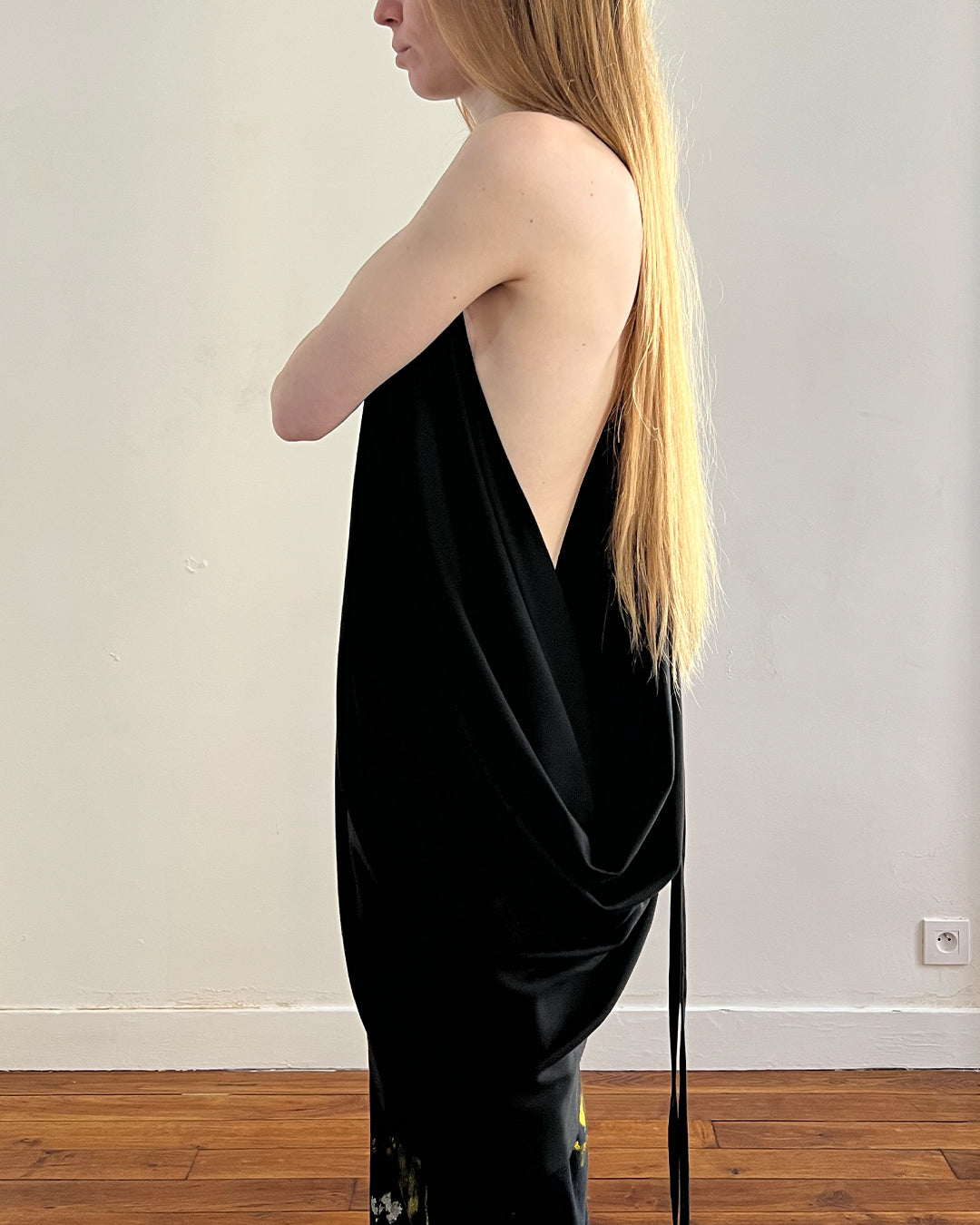 RAAGGGEEEE Asym Drape Jersey Dress