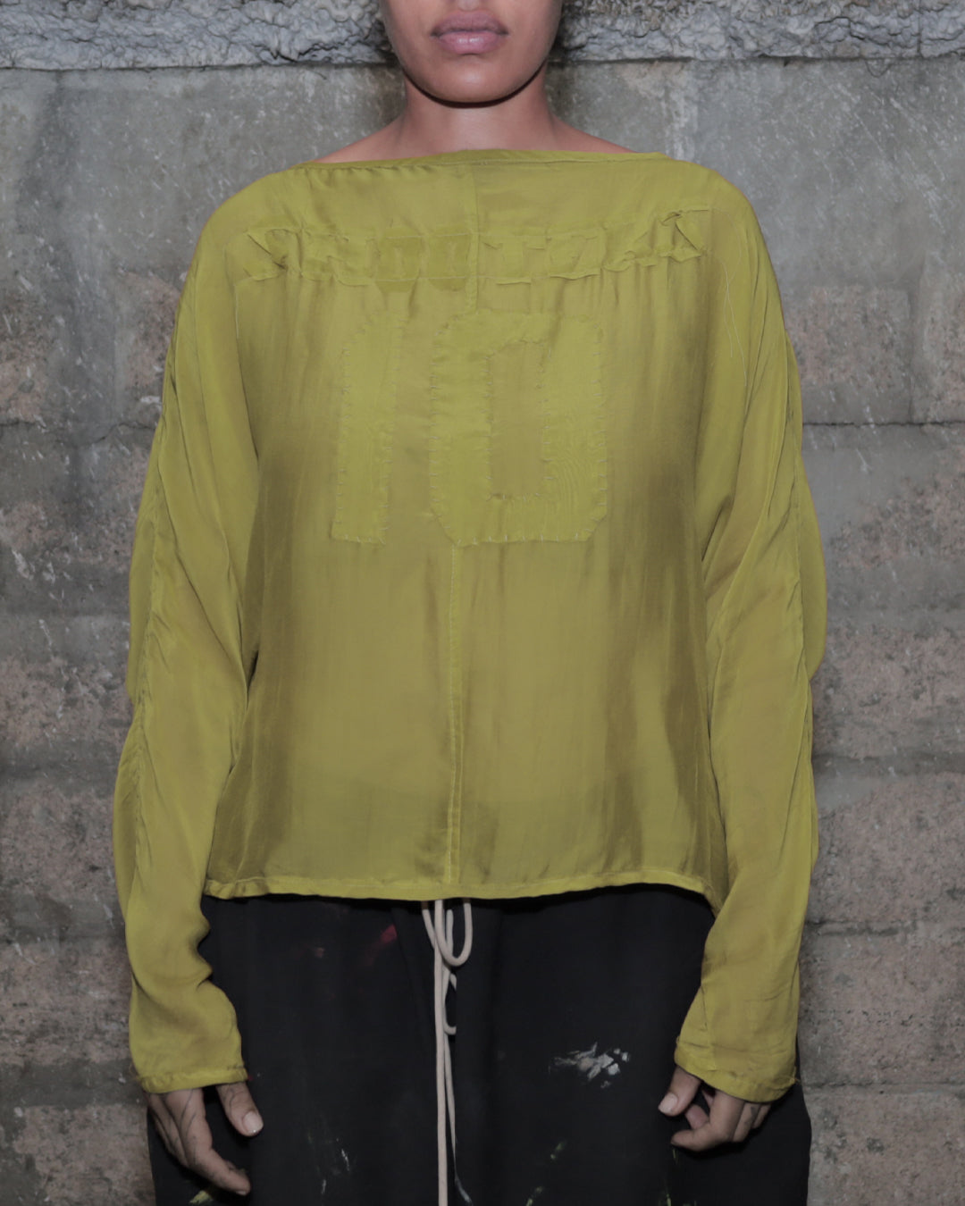 'SHOOTERS' 002 DRAPED TOP_GREEN