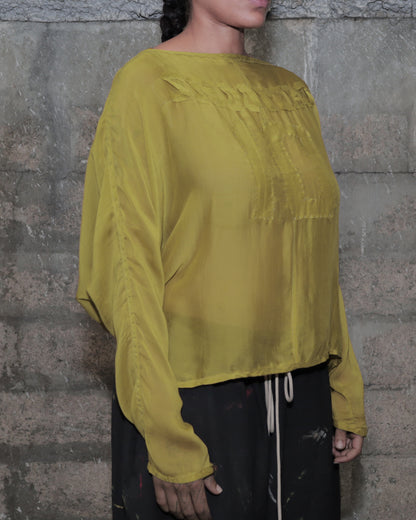 'SHOOTERS' 002 DRAPED TOP_GREEN