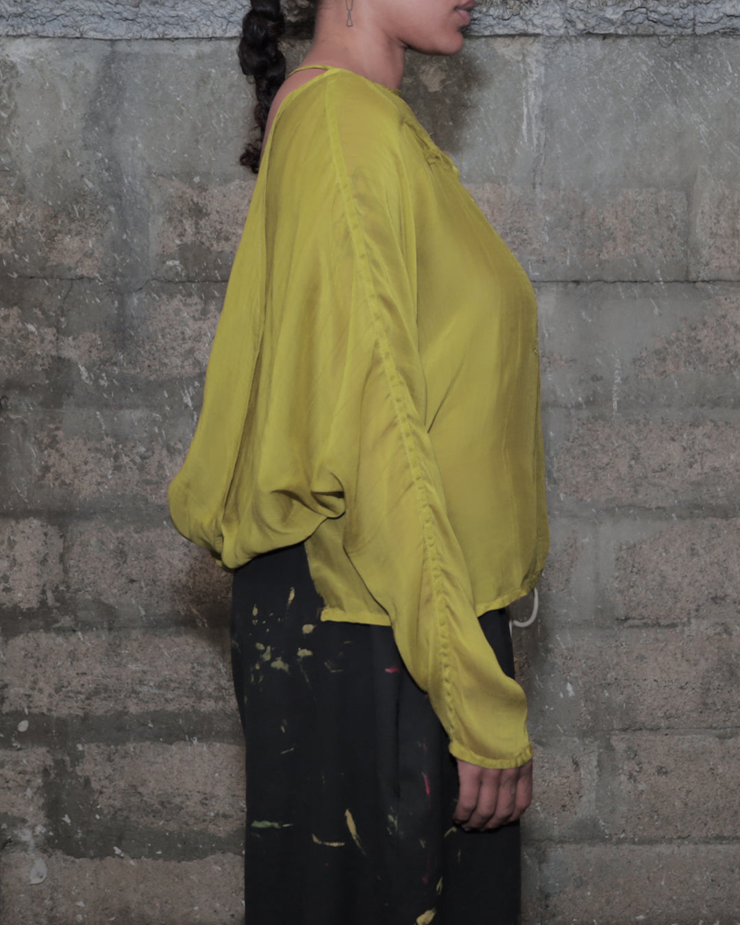 'SHOOTERS' 002 DRAPED TOP_GREEN