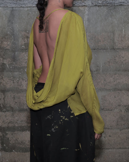 'SHOOTERS' 002 DRAPED TOP_GREEN