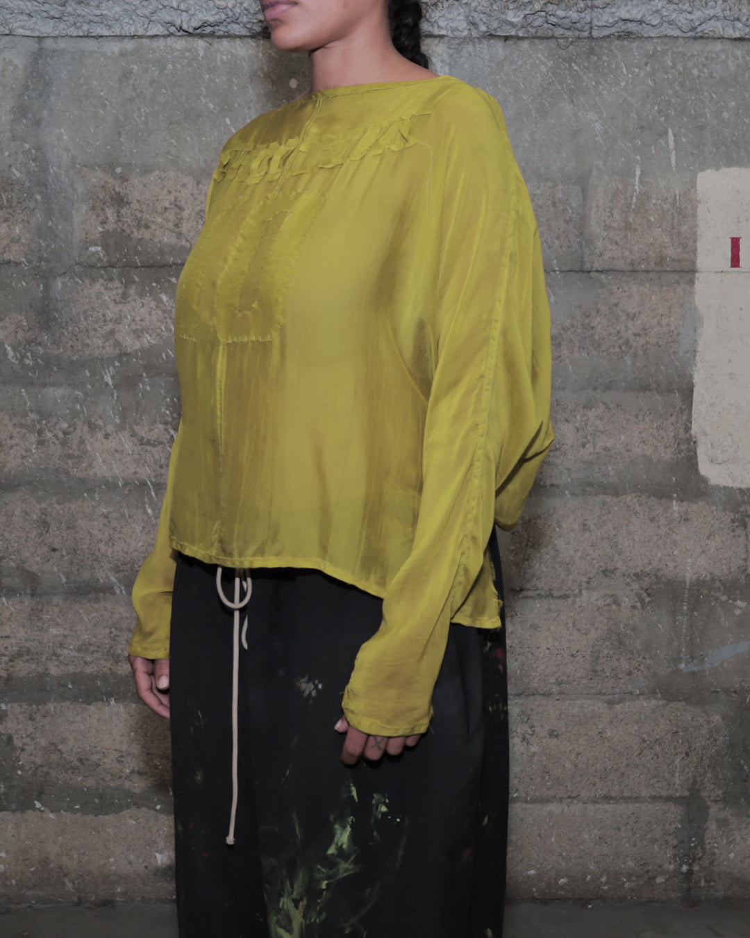 'SHOOTERS' 002 DRAPED TOP_GREEN
