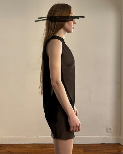 RAAGGGEEEE Asym Drape Silk Dress