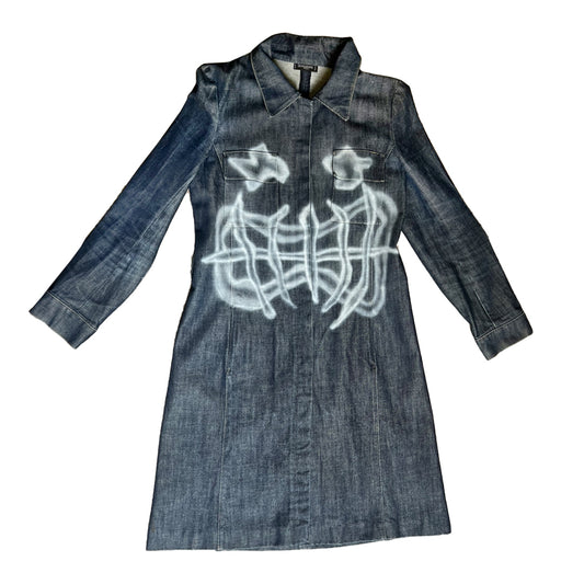 RAGE FACE DENIM TRENCH